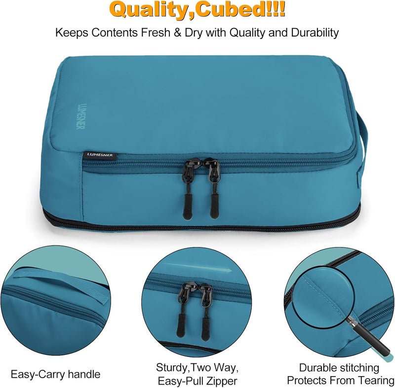 Velaybor 8 Set Compression Packing Cubes for Travel, Waterproof Luggage Organizers, Suitcase Organizer Set for Carry-On & Checked Baggage, Travel Accessories for Men & Women - Image 5